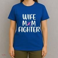 Wife Mom Fighter Thyroid Cancer Awareness Great Gift T-Shirt thumb 4