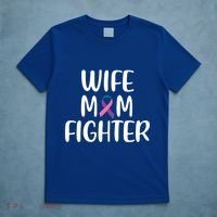 Wife Mom Fighter Thyroid Cancer Awareness Great Gift T-Shirt thumb 5