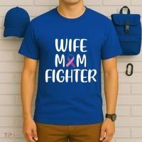 Wife Mom Fighter Thyroid Cancer Awareness Great Gift T-Shirt thumb 6