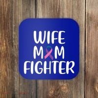 Wife Mom Fighter Thyroid Cancer Awareness Great Gift Coaster thumb 0