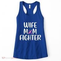 Wife Mom Fighter Thyroid Cancer Awareness Great Gift Women's Tank Top thumb 0