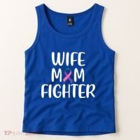 Wife Mom Fighter Thyroid Cancer Awareness Great Gift Tank Top thumb 2