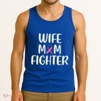 Wife Mom Fighter Thyroid Cancer Awareness Great Gift Tank Top thumb 3