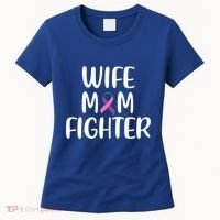 Wife Mom Fighter Thyroid Cancer Awareness Great Gift Women's T-Shirt thumb 0