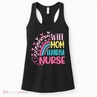 Wife Mom Grandma Nurse Mother Day Nurses Day Leopard Rainbow Women's Tank Top thumb 0