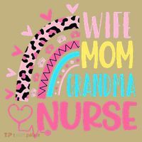 Wife Mom Grandma Nurse Mother Day Nurses Day Leopard Rainbow Long Sleeve Shirt thumb 2