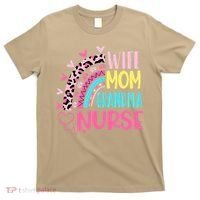Wife Mom Grandma Nurse Mother Day Nurses Day Leopard Rainbow T-Shirt thumb 0