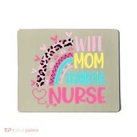 Wife Mom Grandma Nurse Mother Day Nurses Day Leopard Rainbow Mousepad thumb 0
