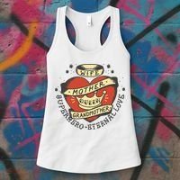 Wife Mother Grandmother Queen Heart Gift Women's Tank Top thumb 3