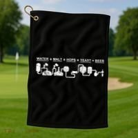 Water Malt Hops Yeast Beer Cycle Diagram Gift Great Gift Golf Towel thumb 1