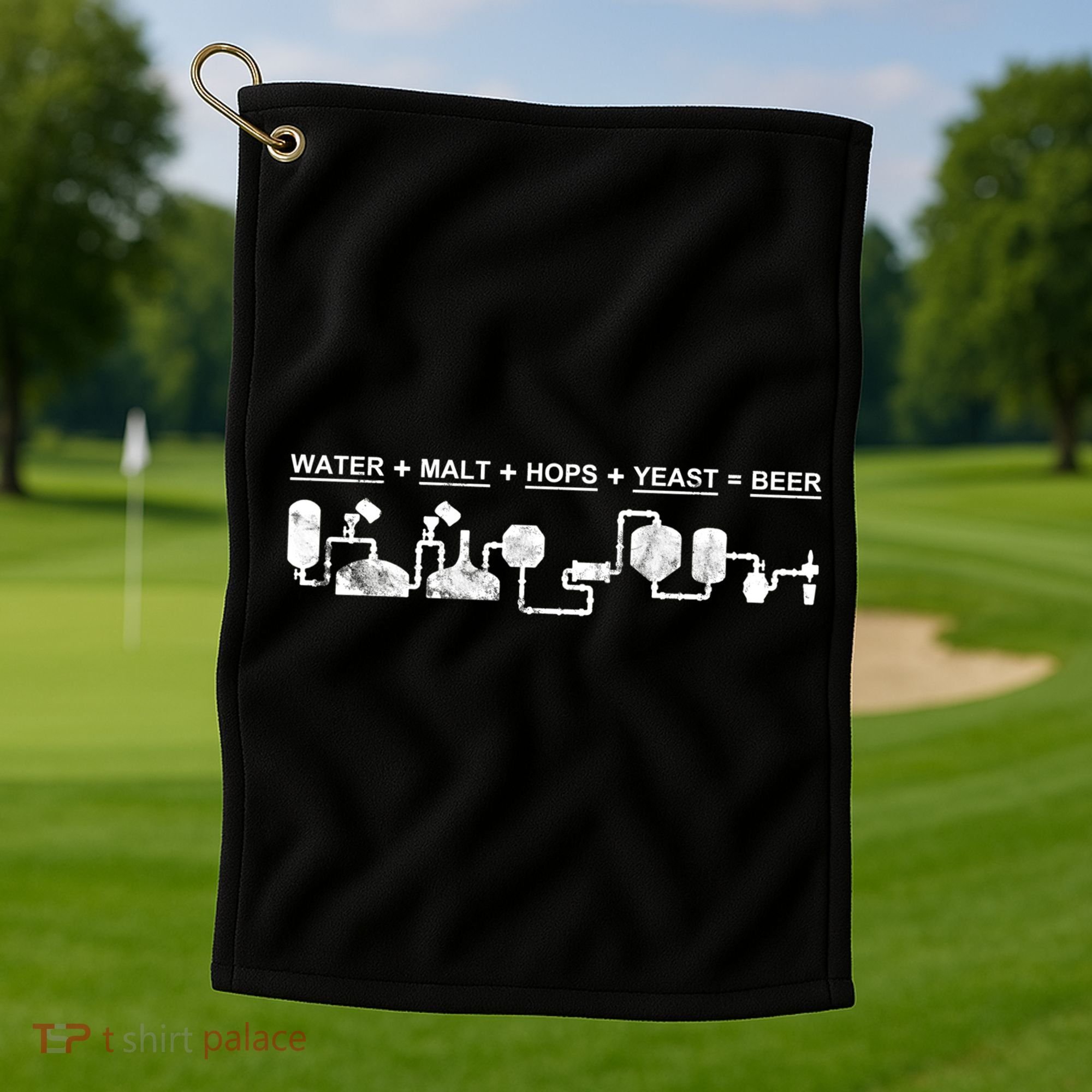 Water Malt Hops Yeast Beer Cycle Diagram Gift Great Gift Golf Towel