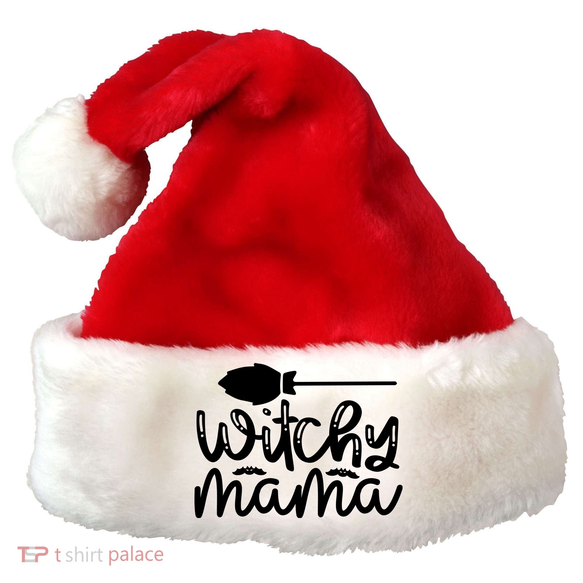 Witchy Mama Halloween Quote Santa Hat