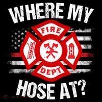 Where My Hose At Firefighter Thin Red Line Flag Fire Gift USA-Made Doggie Bandana thumb 2