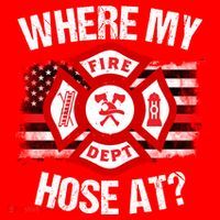 Where My Hose At Firefighter Thin Red Line Flag Fire Gift Santa Hat thumb 1