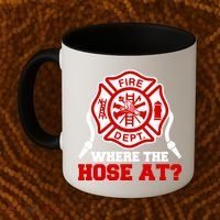 Where My Hose At Funny Firefighter Fire Rescue Cute Gift Coffee Mug thumb 2