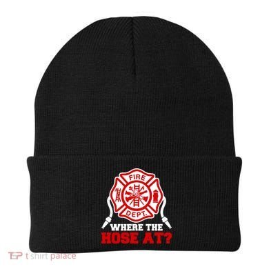 Where My Hose At Funny Firefighter Fire Rescue Cute Gift Beanie