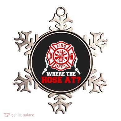 Where My Hose At Funny Firefighter Fire Rescue Cute Gift Ornament
