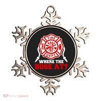 Where My Hose At Funny Firefighter Fire Rescue Cute Gift Ornament thumb 0