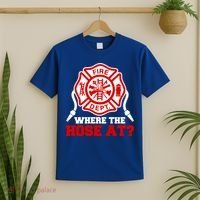 Where My Hose At Funny Firefighter Fire Rescue Cute Gift T-Shirt thumb 2