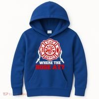 Where My Hose At Funny Firefighter Fire Rescue Cute Gift Kids Hoodie thumb 0