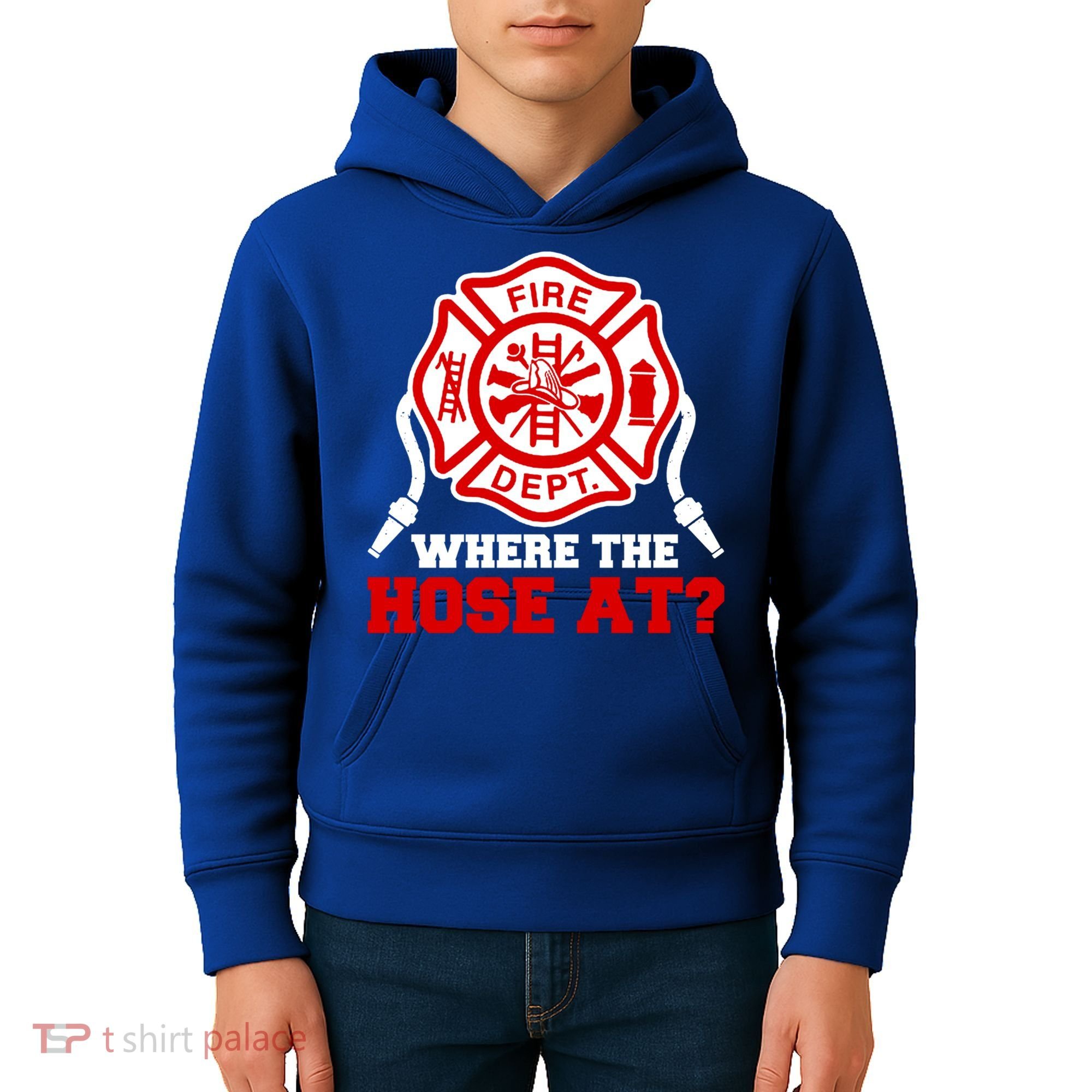 Where My Hose At Funny Firefighter Fire Rescue Cute Gift Kids Hoodie