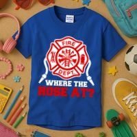 Where My Hose At Funny Firefighter Fire Rescue Cute Gift Kids T-Shirt thumb 3