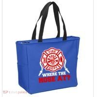 Where My Hose At Funny Firefighter Fire Rescue Cute Gift Tote Bag thumb 2