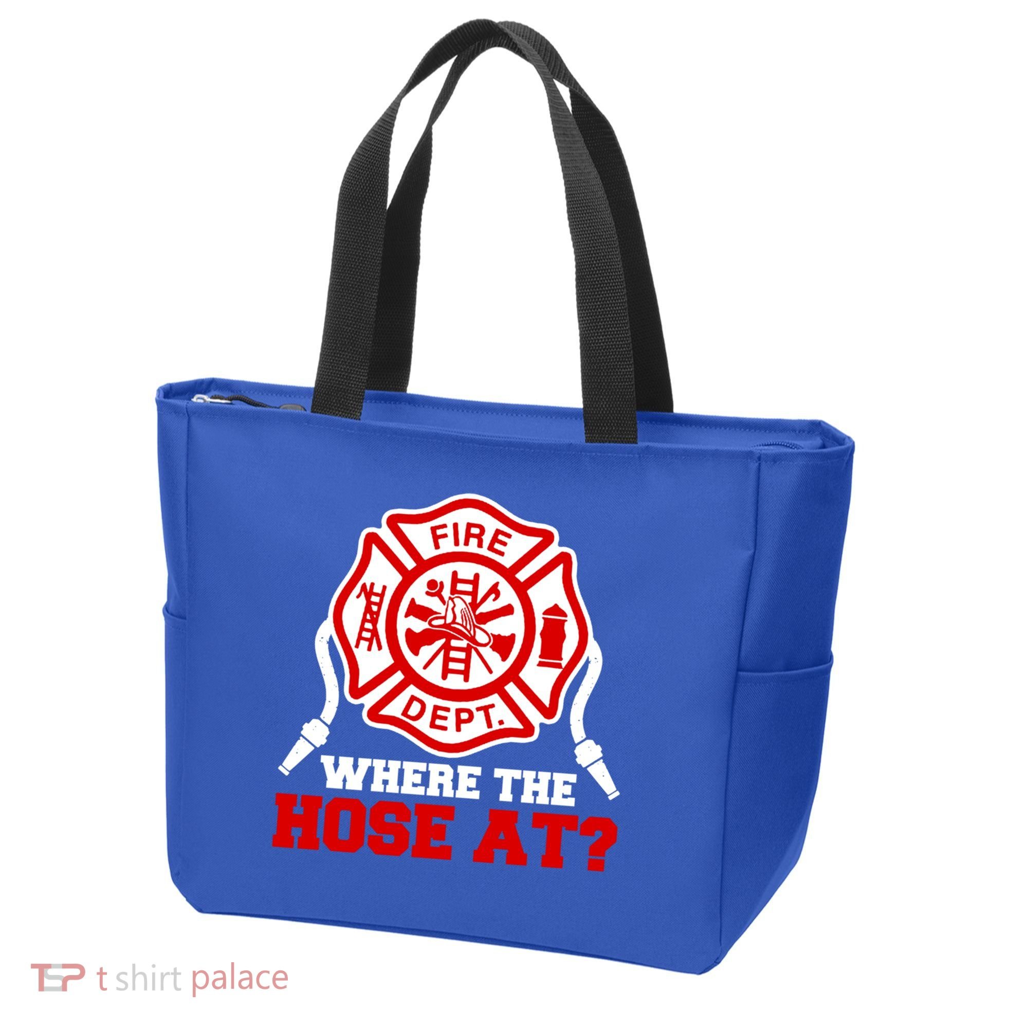 Where My Hose At Funny Firefighter Fire Rescue Cute Gift Tote Bag
