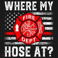 Where My Hose At Firefighter Fire Patriotic Usa Flag Gift Ornament thumb 1