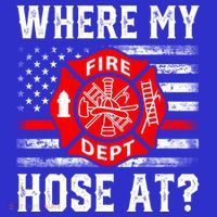 Where My Hose At Firefighter Fire Patriotic Usa Flag Gift Apron thumb 3