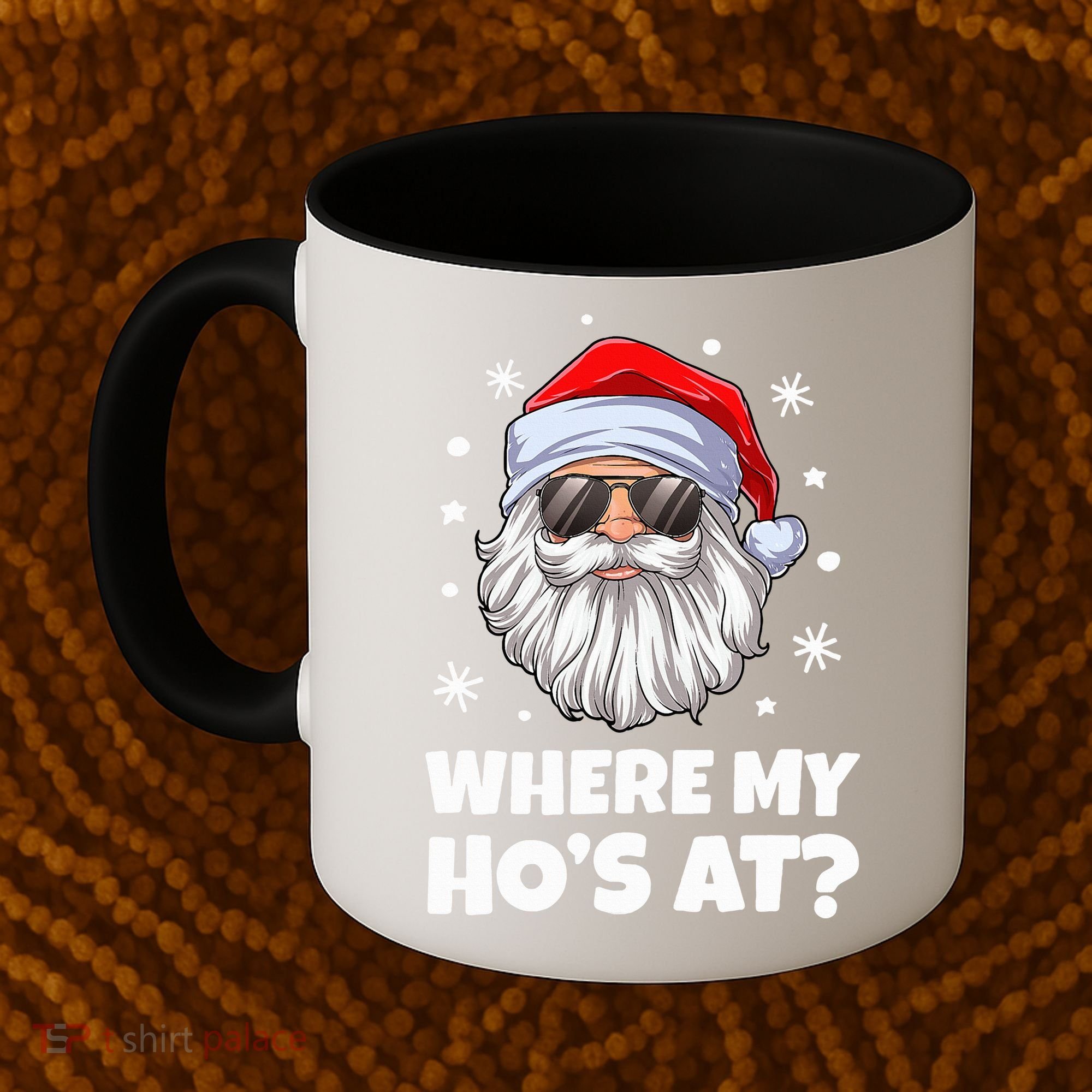 Where My Ho's At Funny Christmas Santa Inappropriate Coffee Mug