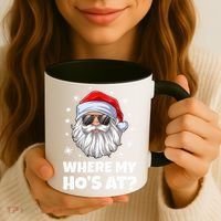 Where My Ho's At Funny Christmas Santa Inappropriate Coffee Mug thumb 3