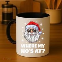 Where My Ho's At Funny Christmas Santa Inappropriate Coffee Mug thumb 4