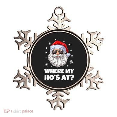 Where My Ho's At Funny Christmas Santa Inappropriate Ornament