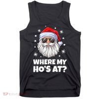 Where My Ho's At Funny Christmas Santa Inappropriate Tank Top thumb 0