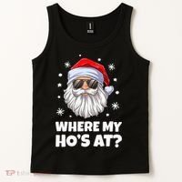 Where My Ho's At Funny Christmas Santa Inappropriate Tank Top thumb 2
