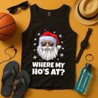 Where My Ho's At Funny Christmas Santa Inappropriate Tank Top thumb 4