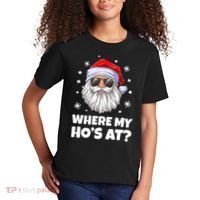 Where My Ho's At Funny Christmas Santa Inappropriate Kids T-Shirt thumb 2