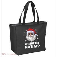 Where My Ho's At Funny Christmas Santa Inappropriate Tote Bag thumb 2