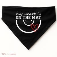 Wrestling My Heart Is On Mat Mom Wrestle Cricut USA-Made Doggie Bandana thumb 0