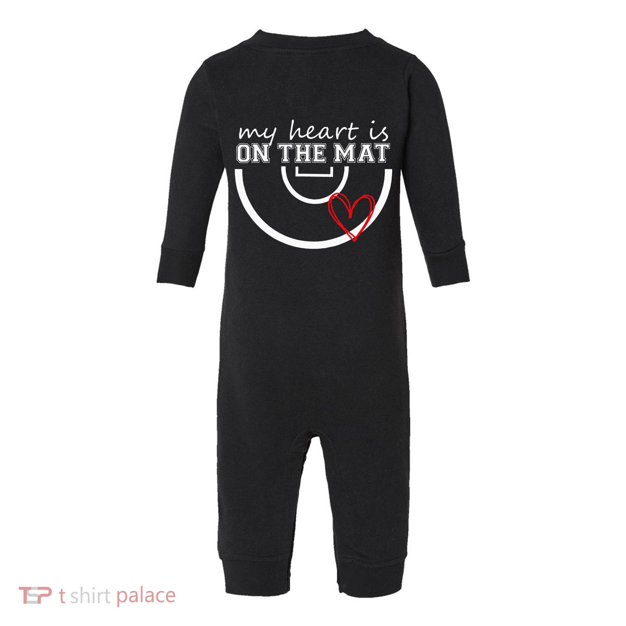 Wrestling My Heart Is On Mat Mom Wrestle Cricut Infant Fleece One Piece