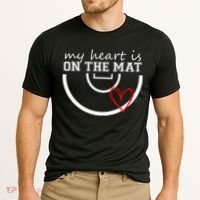 Wrestling My Heart Is On Mat Mom Wrestle Cricut Cooling Performance Crew T-Shirt thumb 2