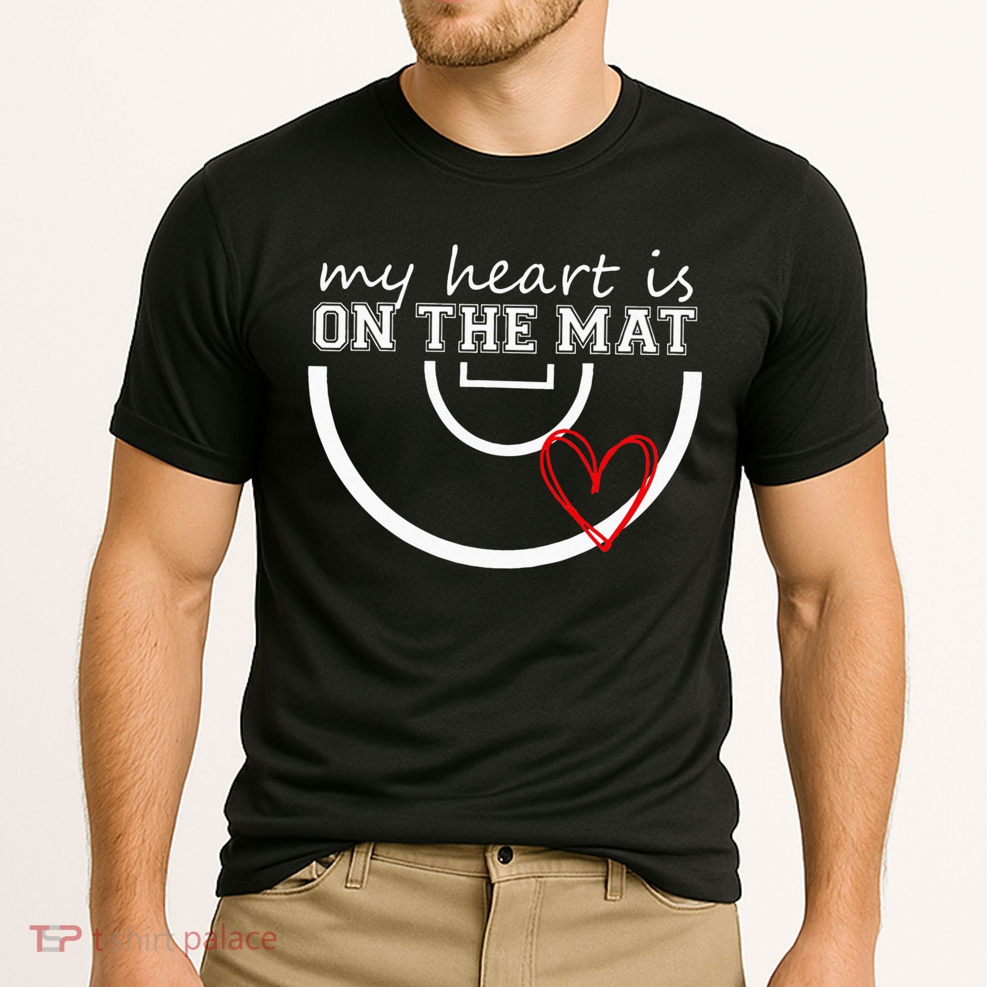 Wrestling My Heart Is On Mat Mom Wrestle Cricut Cooling Performance Crew T-Shirt