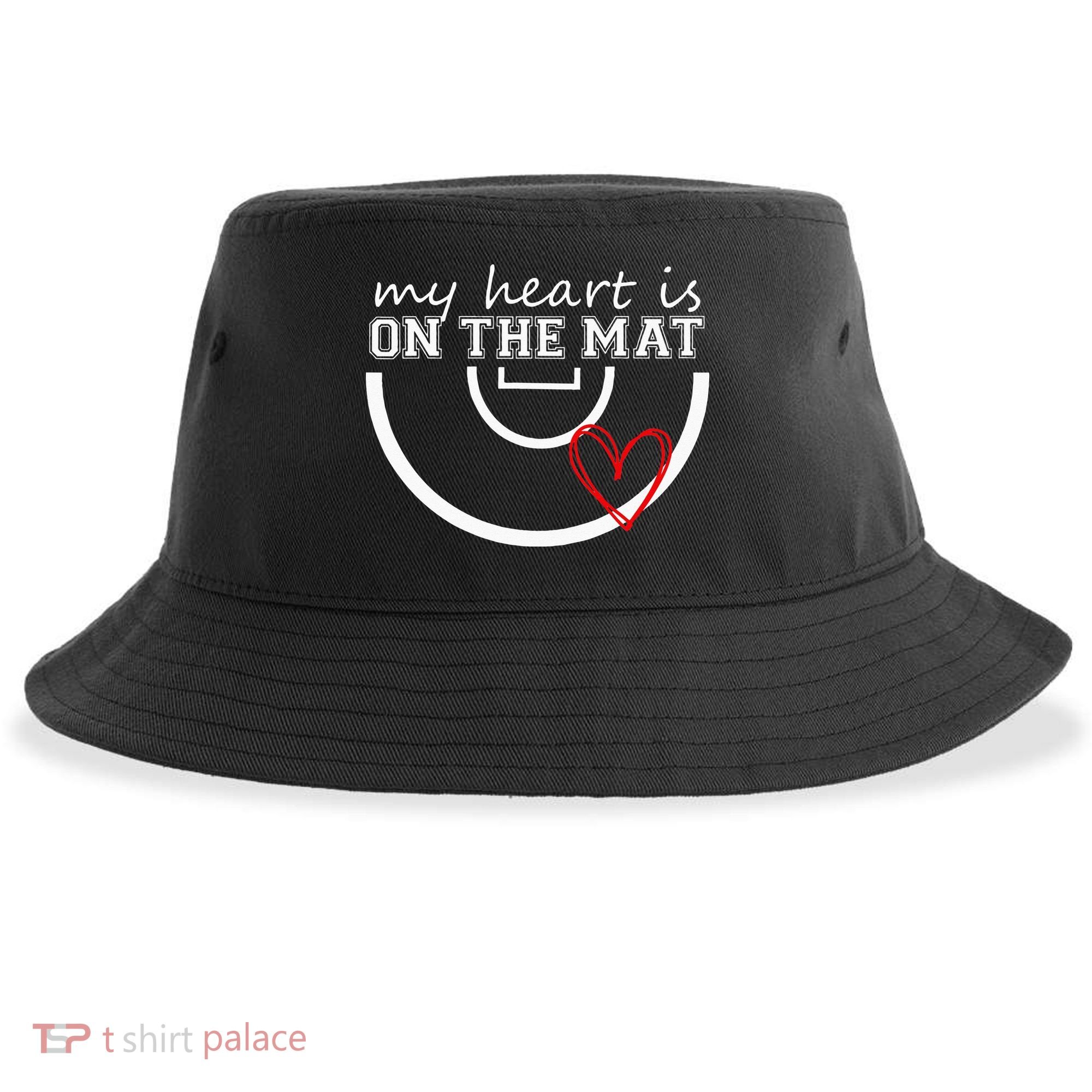 Wrestling My Heart Is On Mat Mom Wrestle Cricut Sustainable Bucket Hat