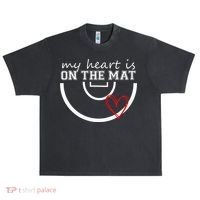 Wrestling My Heart Is On Mat Mom Wrestle Cricut Urban Oversized Heavyweight T-Shirt thumb 0