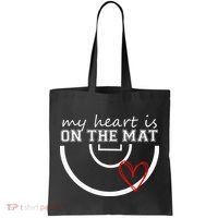 Wrestling My Heart Is On Mat Mom Wrestle Cricut Tote Bag thumb 0