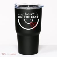 Wrestling My Heart Is On Mat Mom Wrestle Cricut Tumbler thumb 0