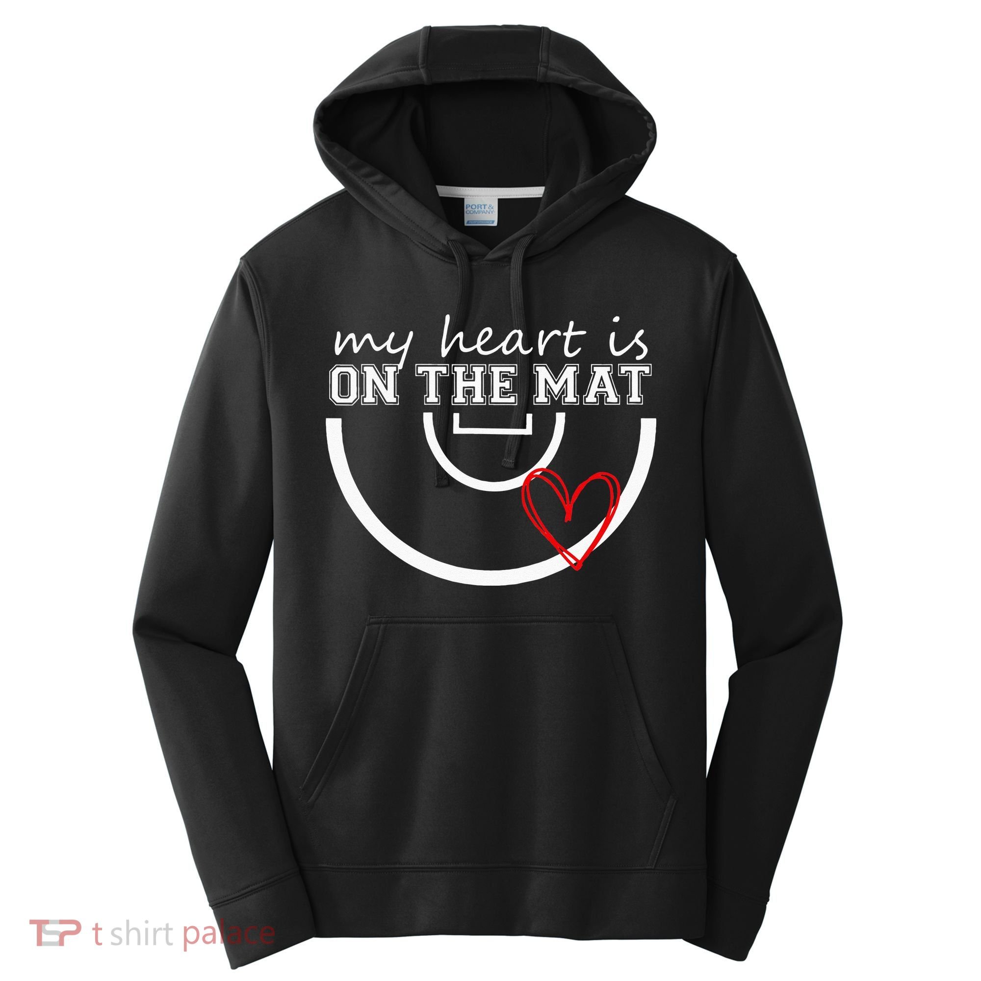 Wrestling My Heart Is On Mat Mom Wrestle Cricut Performance Fleece Hoodie