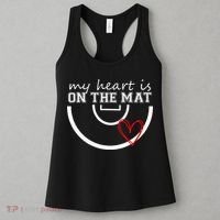 Wrestling My Heart Is On Mat Mom Wrestle Cricut Women's Tank Top thumb 3
