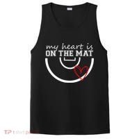 Wrestling My Heart Is On Mat Mom Wrestle Cricut PosiCharge Competitor Tank thumb 0